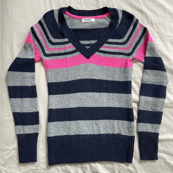 Striped Sweater with Angora by Garage - Picture 1 of 4